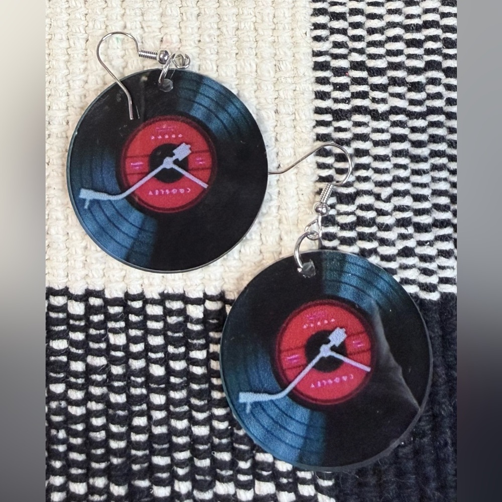 Novelty Record Album Earrings FUN!